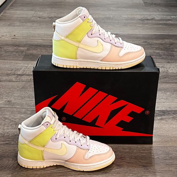 Nike Dunk High 'Cashmere' Lemon Twist Sneakers - Women's Size 8 - Picture 3 of 8